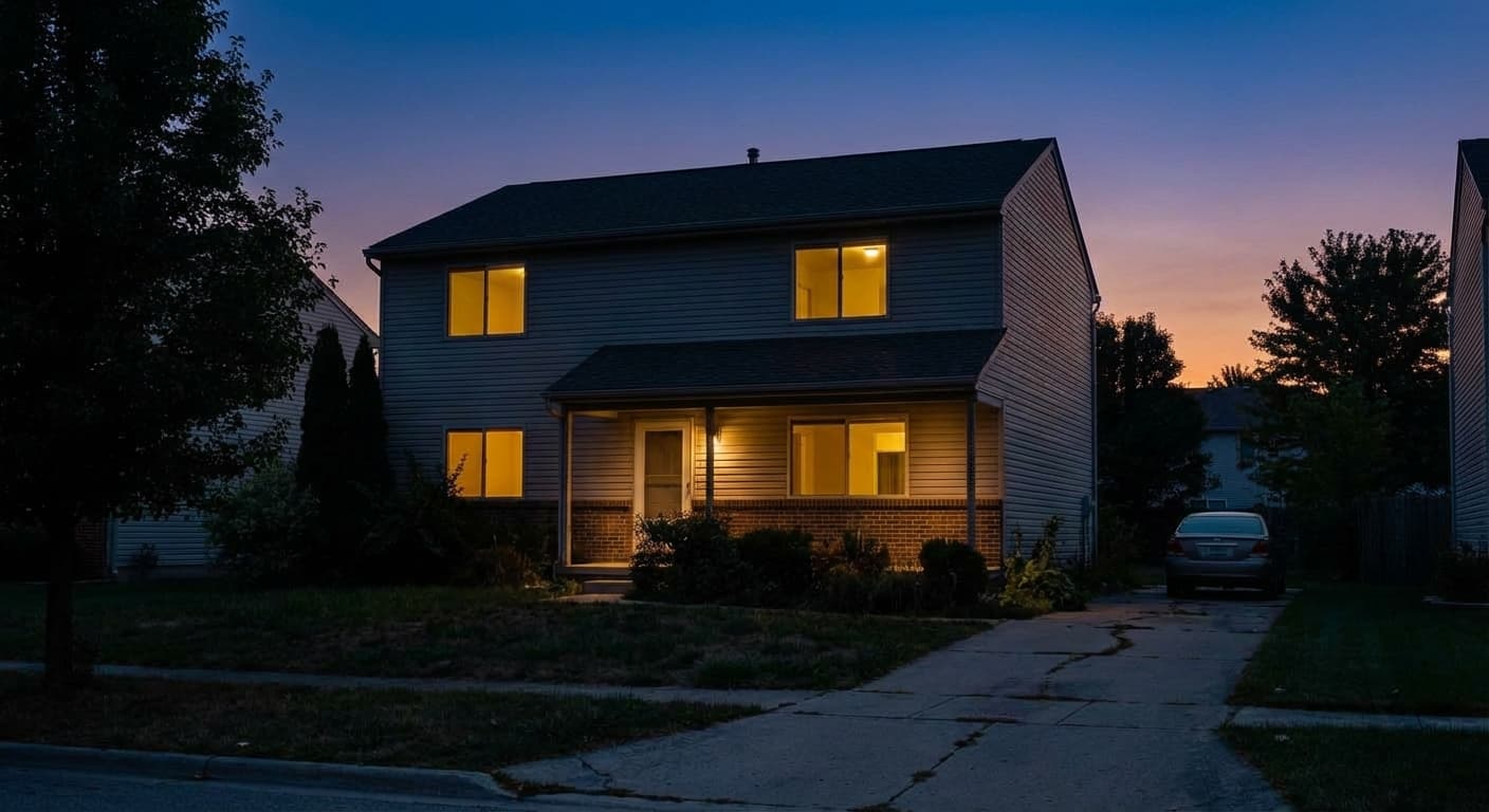 A daytime exterior converted to a dusk shot — after