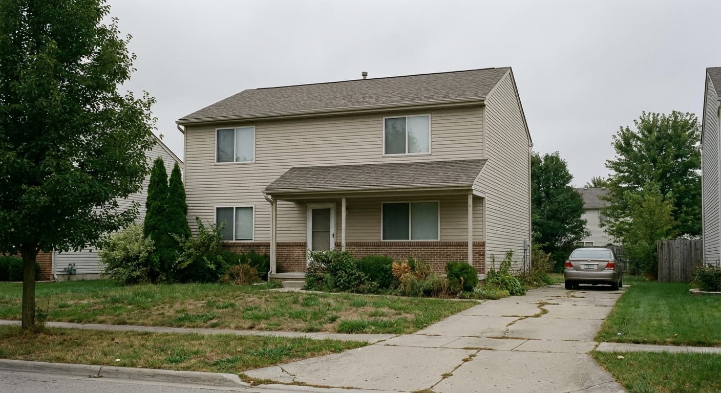 A daytime exterior converted to a dusk shot — before