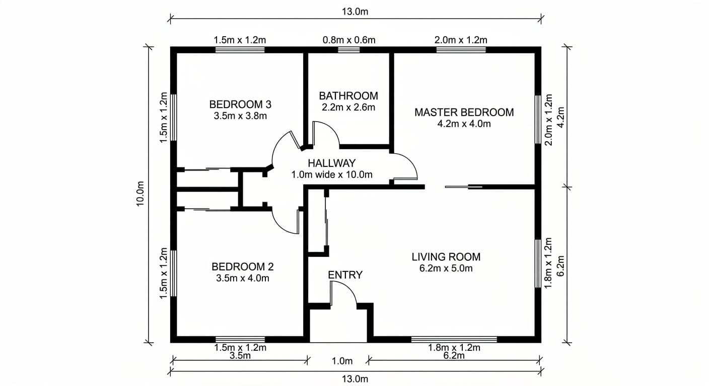 A 2D floor plan rendered as a 3D cutaway — before